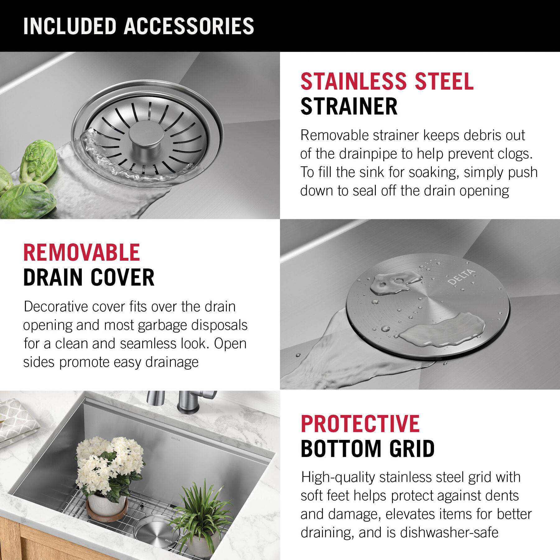 24” Workstation Undermount Single Bowl 16 Gauge Stainless Steel Laundry Utility Kitchen Sink with WorkFlow™ Ledge and Accessories, image 3